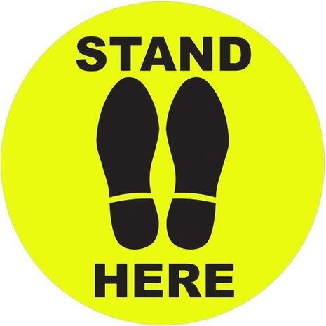 Πινακίδα "STAND HERE" διάμετρος 30cm αυτοκόλλητο