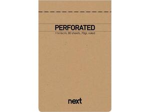Μπλοκ Next Κολλητό Σημειώσεων Λευκό 11x16.5cm Perforated 80 φύλλα 70gr