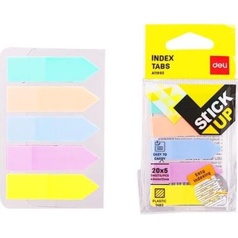 Σελιδοδείκτες DELI STICK UP 43x11mm 5x20 φύλλα σε διάφορα χρώματα (Διάφορα χρώματα)