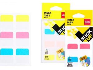 Σελιδοδείκτες DELI STICK UP Film 25x28mm 6x8 φύλλα σε διάφορα χρώματα