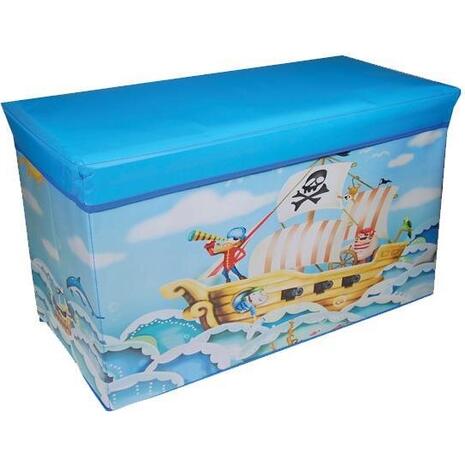Σκαμπό-κουτί αποθήκευσης υφασμάτινο "pirates ship" Υ35x60x30cm (Διάφορα χρώματα)