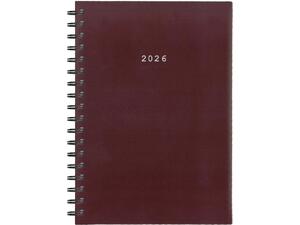 Ημερολόγιο ημερήσιο σπιράλ NEXT Basic 12x17cm 2026 μπορντό