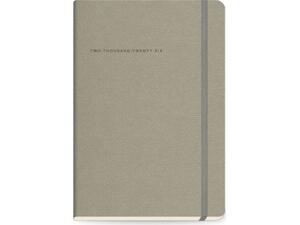 Ημερολόγιο ημερήσιο The Writing Fields Softline 2000 14x21cm 2026 με λάστιχο soft εξώφυλλο με υφή δέρματος Warm Grey