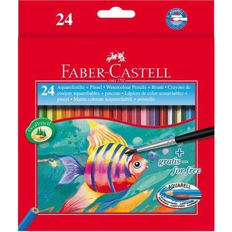 Ξυλομπογιές Ακουαρέλας FABER CASTELL +πινέλο (συσκευασία 24 τεμαχίων)