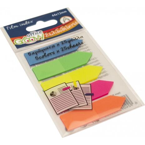 Σελιδοδείκτες Groovy Neon 44x12mm 5x25 φύλλα "βέλος" σε διάφορα χρώματα