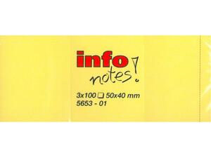 Αυτοκόλλητα χαρτάκια σημειώσεων Info Notes! 50x40mm Κίτρινα