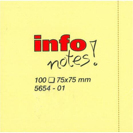 Αυτοκόλλητα χαρτάκια σημειώσεων Info Notes! 75x75mm Κίτρινα