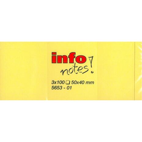 Αυτοκόλλητα χαρτάκια σημειώσεων Info Notes! 50x40mm Κίτρινα