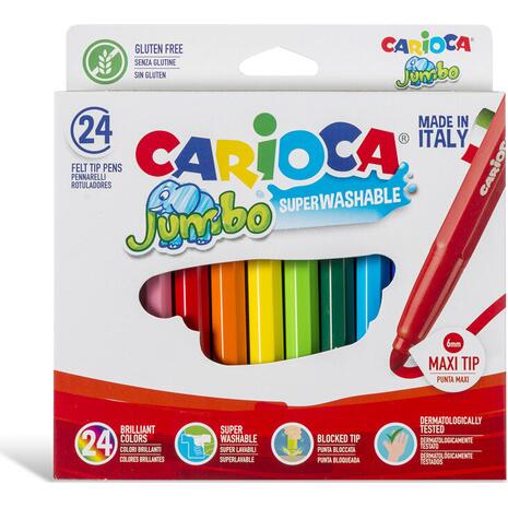 Μαρκαδόροι ζωγραφικής CARIOCA Jumbo Superwashable 6mm (24 τεμάχια)