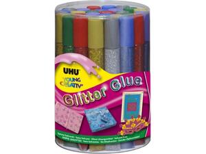 Κόλλα υγρή UHU Glitter 20ml διάφορα χρώματα (1 τεμάχιο)