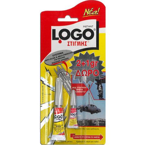 Κόλλα στιγμής LOGO 2+1gr ΔΩΡΟ