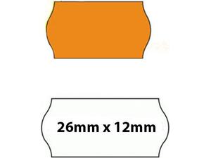 Ετικέτες ετικετογράφου 26mm x 12mm φωσφοριζέ πορτοκαλί ρολό 1000 ετικέτες