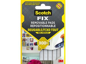 Αυτοκόλλητα πλαστελίνης 3Μ SCOTCH Removable Pad Tack fix 36 τεμαχίων (11x15mm) 300gr