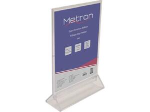 Σταντ Ακρυλικό Α4 Metron Μιας Θέσης Διπλής Όψης με Τριγωνική Βάση