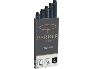 Ανταλλακτικό μελάνι για πένα Parker Quink Cartridge μαύρο (συσκευασία των 5 τεμαχίων) (Μαύρο)