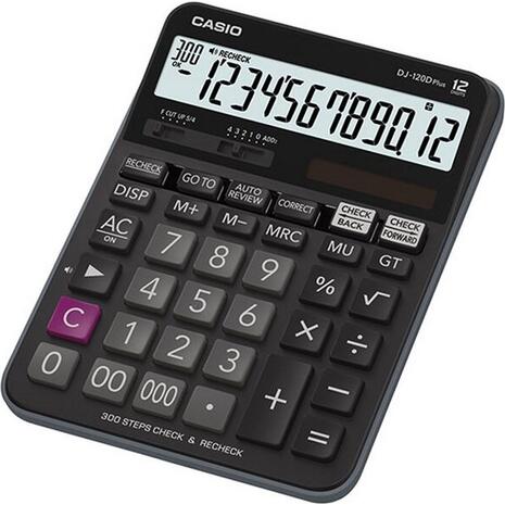 Αριθμομηχανή CASIO DJ-120D Plus 12 ψηφίων 14.4 x 19.2 cm μαύρο