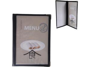Τιμοκατάλογος (menu) PVC μαύρο 14x21cm A5 για 4 σελίδες