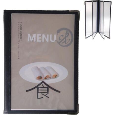Τιμοκατάλογος (menu) PVC μαύρο Υ23, 5χ16, 5 cm 8 σελίδες