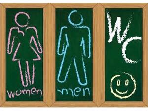 Πινακίδα PVC WC/MEN/WOMEN (3x7x14cm) αυτοκόλλητο