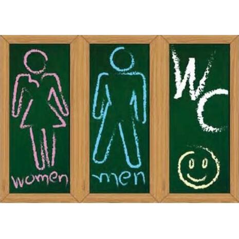 Πινακίδα PVC WC/MEN/WOMEN (3x7x14cm) αυτοκόλλητο