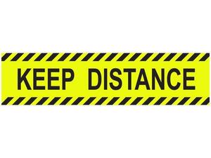 Πινακίδα  "KEEP DISTANCE" αυτοκόλλητο 8x32cm