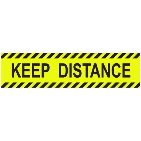 Πινακίδα  "KEEP DISTANCE" αυτοκόλλητο 8x32cm