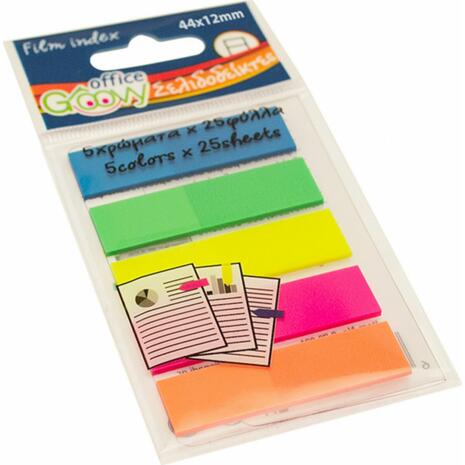 Σελιδοδείκτες GROOVY Neon 44x12mm 5x25 φύλλα σε διάφορα χρώματα