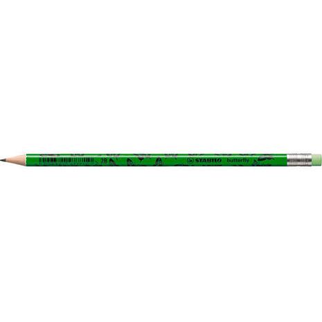 Μολύβι γραφίτη με γόμα Stabilo Butterfly Neon 4920/33 2B Neon Green
