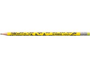 Μολύβι γραφίτη με γόμα Stabilo Butterfly Neon 4920/24 HB Neon Yellow