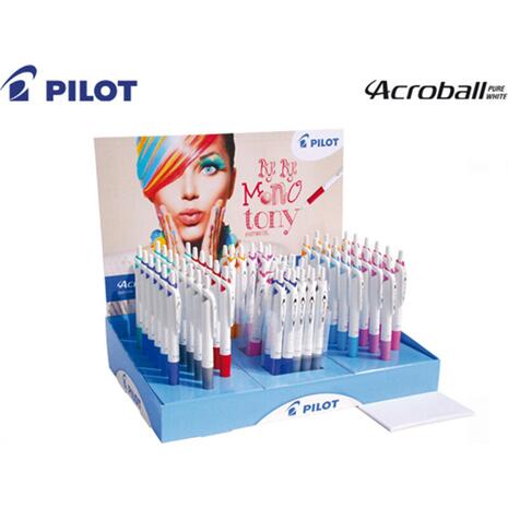 Στυλό μελάνης λαδιού PILOT Acroball Pure White 1.00mm σε διάφορα χρώματα
