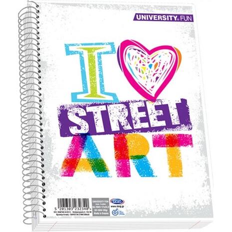 Τετράδιο Σπιράλ Skag University Fun 17x25cm 3 θεμάτων 90 φύλλων (232340) (Διάφορα σχέδια)
