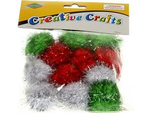 Σφουγγαράκια pom-pom VALORO glitter 240/154/0012 4cm 12τεμάχια