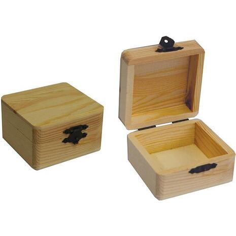 Κουτί ξύλινο τετράγωνο 8x8x5cm