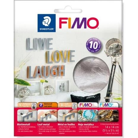 Φύλλα ασημί STAEDTLER FIMO μεταλλικό 14x14cm (συσκευασία 10 φύλλων)