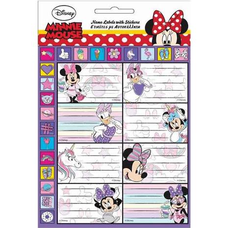 Σχολικές ετικέτες GIM Minnie Mouse Glitter (συσκευασία 8 ετικετών) (773-13949)