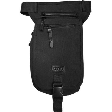 Τσαντάκι Μέσης Μπανάνα Ποδιού POLO CANVAS μαύρο (9-08-013-02)