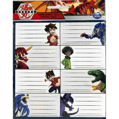 Σχολικές ετικέτες GIM Bakugan συσκευασία 16 ετικετών
