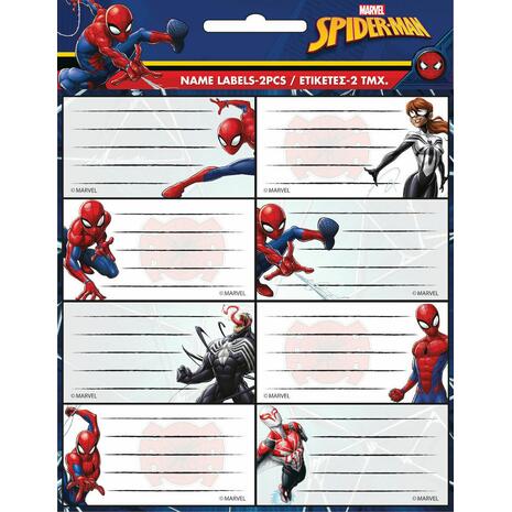Σχολικές ετικέτες GIM Spiderman (συσκευασία 16 ετικετών)