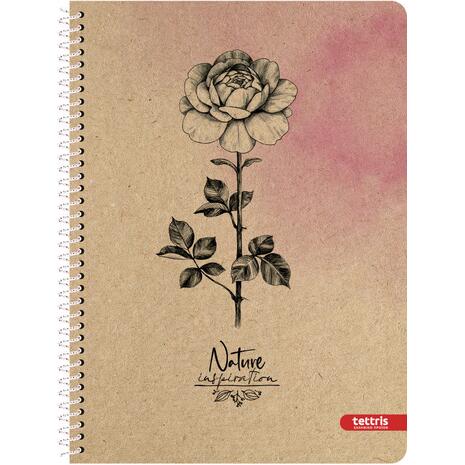 Τετράδιο σπιραλ TETTRIS Natural 17x24cm 2 θεμάτων 60 φύλλων  (Διάφορα σχέδια)