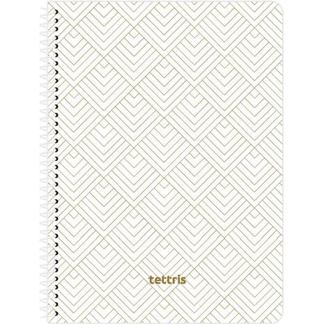 Τετράδιο σπιραλ TETTRIS Geometric 17x24cm 2 θεμάτων 60 φύλλων (Διάφορα χρώματα)