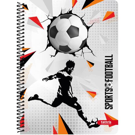 Τετράδιο σπιράλ TETTRIS Sports 17x24cm 3 θεμάτων 90 φύλλων (Διάφορα σχέδια)