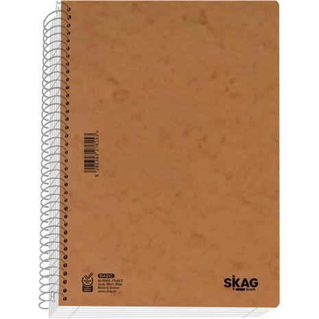 Τετράδιο σπιράλ SKAG ''BASIC'' 2 θεμάτων 17x25cm (276146) (Διάφορα σχέδια)