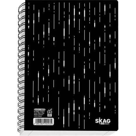 Τετράδιο σπιράλ SKAG Black & White 17x25cm 3 θεμάτων  (292535) (Διάφορα σχέδια)