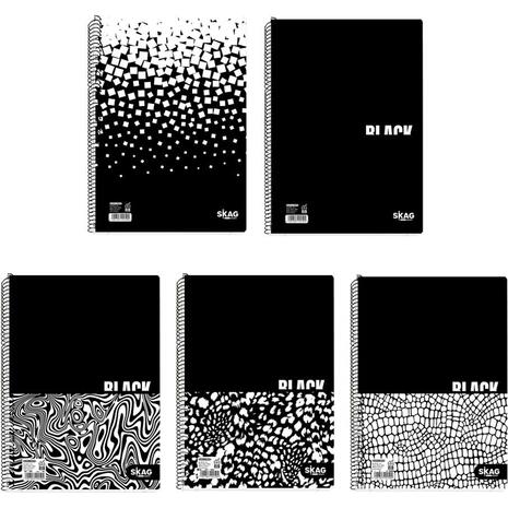 Τετράδιο σπιράλ SKAG Black & White A4 2 θεμάτων (292504) (Διάφορα σχέδια)