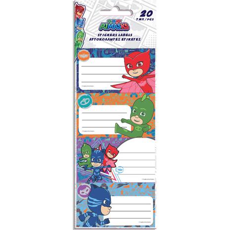 Σχολικές ετικέτες Pj Masks 5 σχέδια (20 τεμάχια)