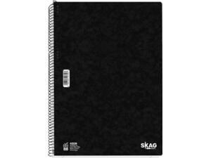 Τετράδιο σπιράλ Skag Black Basic Πρεσπάν A4 3 θεμάτων 90 φύλλων Νο.9203 (297097)