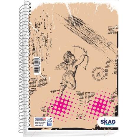 Τετράδιο σπιράλ Skag University Fun Girl 17x25 5 Θεμάτων Ν.9225 διάφορα σχέδια (300452)