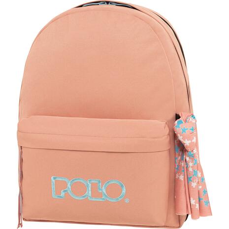 Τσάντα Πλάτης POLO Original Double Scarf Salmon/Cyan-Σoμόν/Κυανό