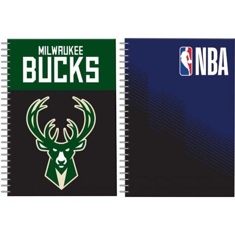 Τετράδιο σπιράλ BMU Bucks-NBA logo A4 2 θεμάτων 70φ. (διάφορα σχέδια)