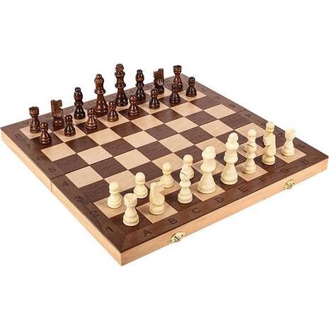 Τάβλι-σκάκι-ντάμα 3 σε 1 τύπου ξύλινο 39x39εκ. (περιέχει πούλια)